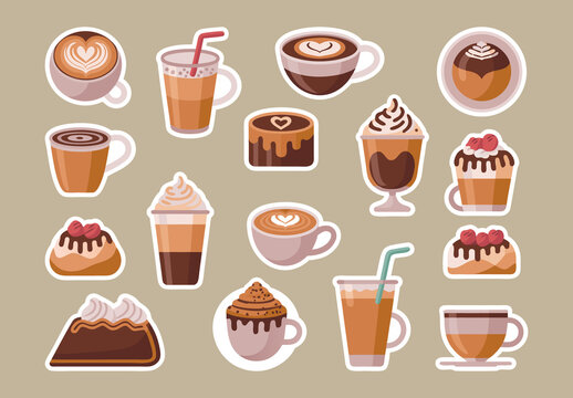 Coffee Cup Sticker Design Layout