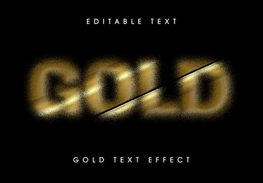 Dissolving Gold Text Effect Mockup