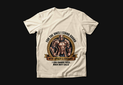 Knight Warrior T Shirt Design Layout