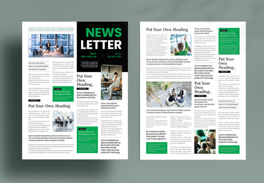 Modern Newsletter Template , Clean Editorial Layout for Corporate & Business Updates
