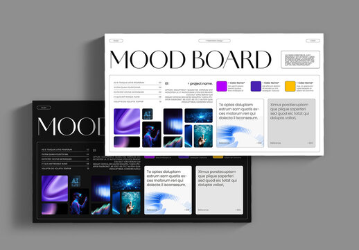 Mood Board Template Creative Branding & Aesthetic Visual Collage Layout