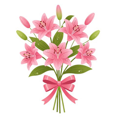 bouquet of pink lilies