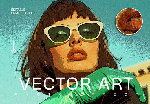 Vector Art Photo Effect Mockup