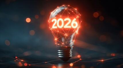 2026 illuminations: redefining the future with technological brilliance. Virtual network. Crimson glow: a modern twist on innovation for the new year 2026. Machine learning. Digital web.