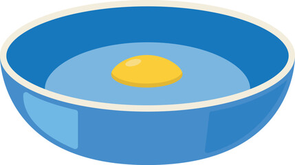 Raw Egg in a Bowl Flat Illustration. Clean Icon Design Element on Isolated White Background