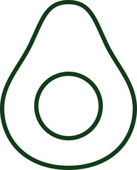 line vector of a avocado