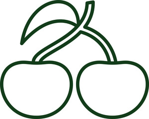 line vector of Cherry fruit