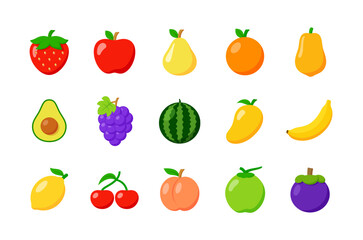 vector set of fresh fruits