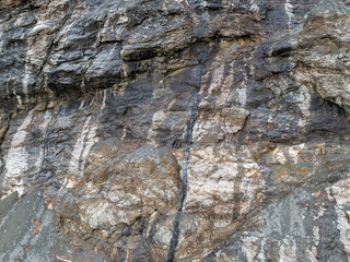Rugged Cliff Face With Loose Gravel Slope in BC, Canada – Rocky Terrain and Eroded Bedrock