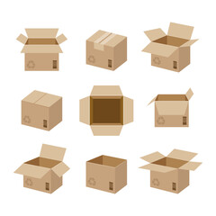 Fototapeta premium set cardboard boxes shipping