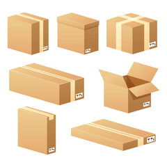 Fototapeta premium set cardboard boxes shipping