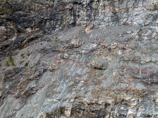 Rugged Rocky Cliff Face on a Sloping Mountain Slope in BC, Canada
