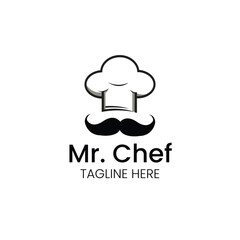Mr Chef Restaurant Catering Kitchen Cooking Food Master Service Culinary Vector logo template