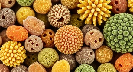 Colorful collection of small coral and shell fragments