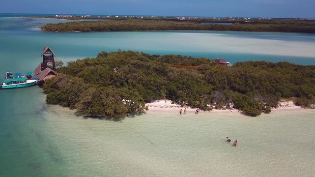 Pasion island of holbox in mexico drone shoot