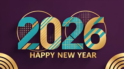 Abstract 3 d rendering of the numbers 2026