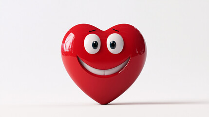 Joyful heart with cheerful smile radiates love and happiness for Valentine's Day or heartfelt greetings, perfect for conveying affection