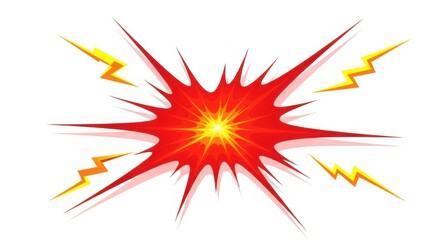 Vibrant Red Burst of Energy and Impact