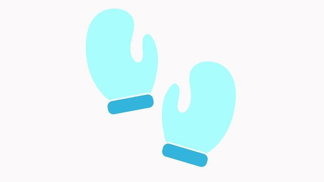 winter gloves icon animation simple flat