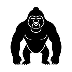 Obraz premium Gorilla Silhouette Primate Vector Design Isolated.