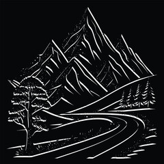 vector illustration of a mountain landscape