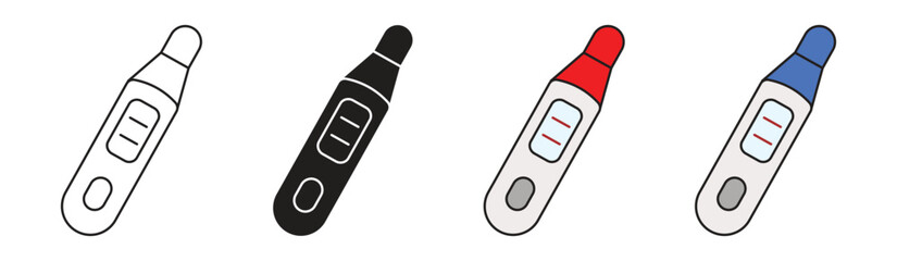 Pregnancy test icon set, positive and negative result isolated on white background. Vector illustration.