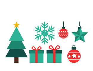 Charming Christmas cheer with classic tree, snowflake, gifts, and ornaments for joyful holiday designs that spread warmth and festive spirit easily