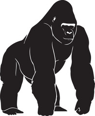 gorilla silhouette vector flat illustration design © 4k Vectors