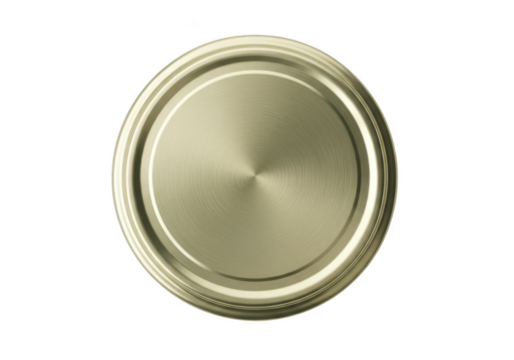 Top view of a metallic gold jar lid, isolated on transparent background - Powered by Adobe