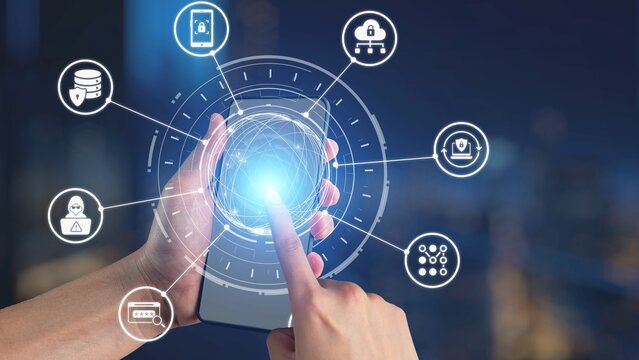 Data privacy and cyber security icons show encryption, data privacy safeguards, and cyber security defense. Data privacy ensures cyber security protection and access control. Gist