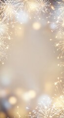 A frame with fireworks in the background