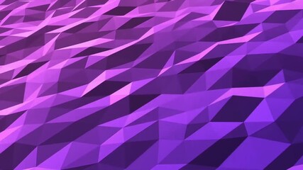 Abstract low poly purple polygon surface undulation seamless loop background for technology or business - Powered by Adobe