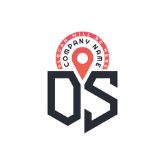 OS Location Logo Design for Human Resources, Recruitment, and Navigation - Letter OS Logo with Location Icon for Business and Technology