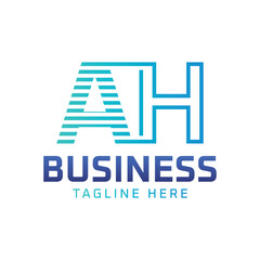 AH Logo Design. Sleek Modern Letter AH Logo for Business