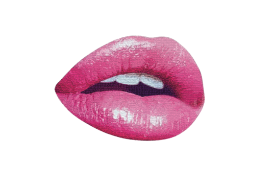 Pink Glitter Lips Sticker - Powered by Adobe