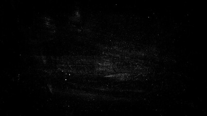 Dust and scratches design. Aged photo editor layer. Black grunge abstract background. Copy space.