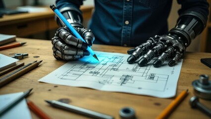 The working scenario of drawing drawings with a robotic arm