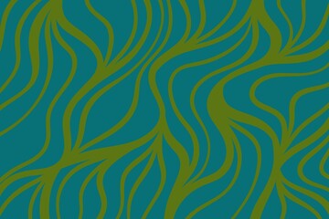Rich teal and chartreuse organic wave seamless pattern, luxury tropical feel for premium textiles and editorial design