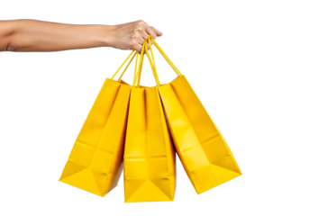hand holding shopping bags