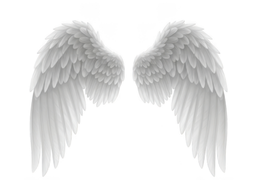 High resolution angel wings feathered wings heavenly wings angelic wings flying wings graphic wings isolated on transparent background