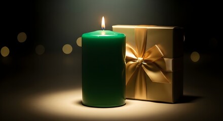Golden Ribbon Gift & Candle Hero Shot
