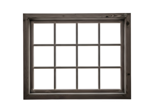 Rustic wooden window frame isolated on white for design mockups Vector, illustration - Powered by Adobe