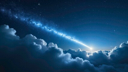 Bright natural images of cloud shooting stars