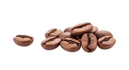 Premium roasted coffee beans macro on black background Vector, illustration