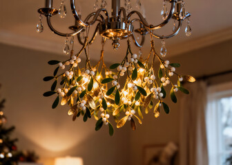 A sprig of mistletoe is a traditional Christmas decoration. It is hung in a space so that one can kiss under it. A kiss under the mistletoe is said to bring love and fertility to the couple throughout