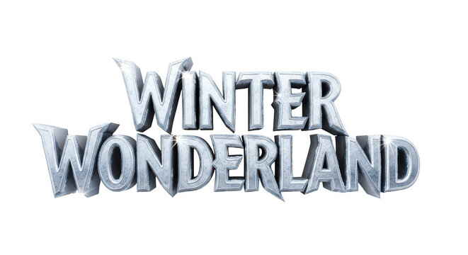 Winter wonderland text logo isolated on transparent background