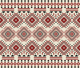 Southeast Asian weaving traditions, indigenous textile geometry, or folk art motifs. Aztec ethnic navajo tribal seamless pattern with geometric shape.