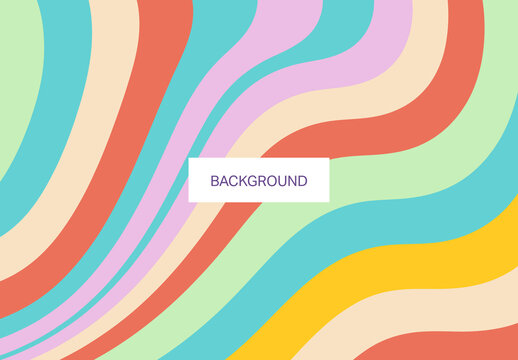 Abstract Pastel Groovy Fluid Wavy Stripes Background