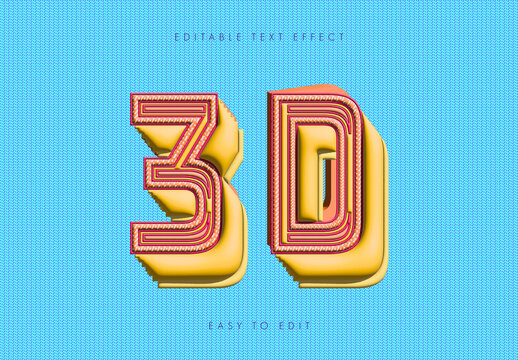 Abstract Layered 3D Embossed Text Effect Template