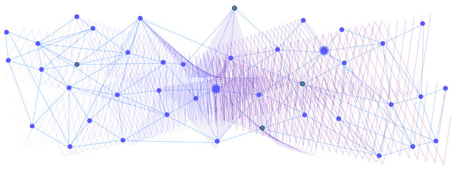 Abstract Network Diagram with Connected Nodes and Lines Against a Gray Backdrop, Representing Interconnectivity and System vector illustration. 